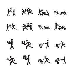 man courier icon vector set
