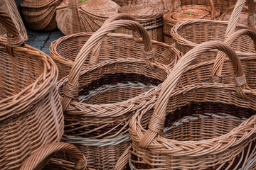 Baskets on sale in the market