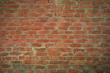 Old red brick wall