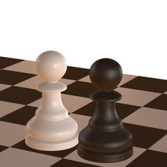 3d illustration of chess  situation