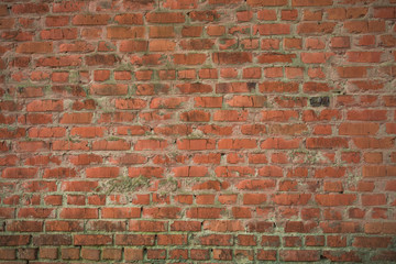 Naklejka premium Old red brick wall