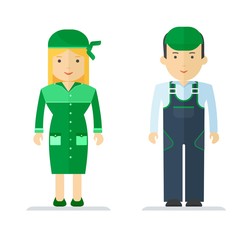 profession servise man and woman