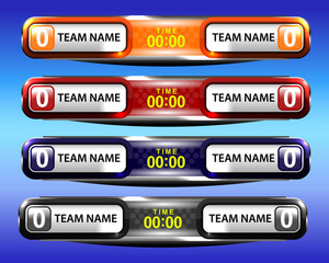 set of scoreboard sport template, vector illustration
