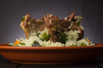 barley risotto with sepia and beans