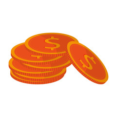 moeny coin pile business finance isolated vector illustration