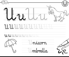 learn to write letter u