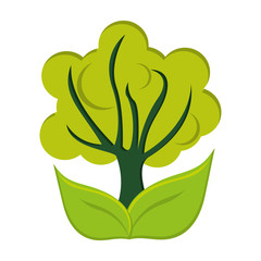 tree green flat icon isolated vector illustration