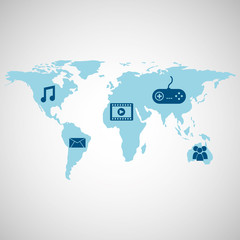 Naklejka premium technology app connection weareable