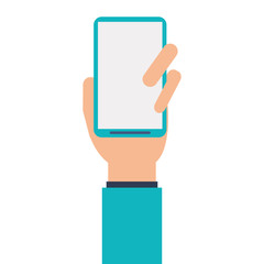 human hand smartphone mobile isolated vector illustration