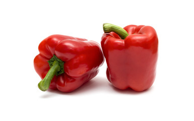 Sweet red pepper isolated on white background cutout