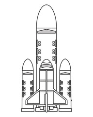 flat design space shuttle icon vector illustration