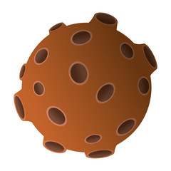 flat design comet or asteroid icon vector illustration