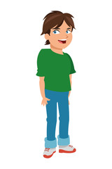 flat design young boy icon vector illustration