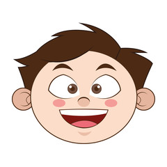 flat design young boy icon vector illustration