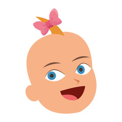 flat design baby girl icon vector illustration