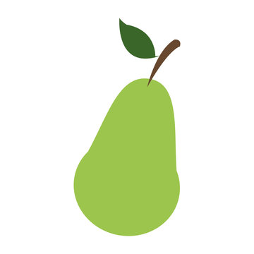 flat design whole pear icon vector illustration