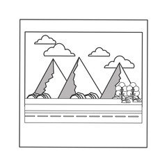 Fototapeta premium flat design landscape photograph icon vector illustration