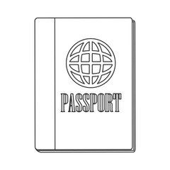 flat design passport with earth diagram icon vector illustration