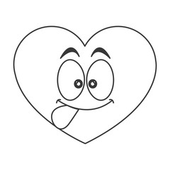 flat design goofy heart cartoon icon vector illustration