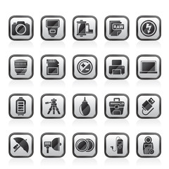 Camera equipment and photography icons - Vector Icon Set