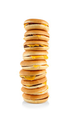 Tasty cheeseburgers, isolated on white