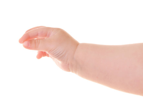 Baby's hand isolated on white