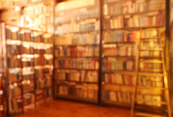 Blurred library background