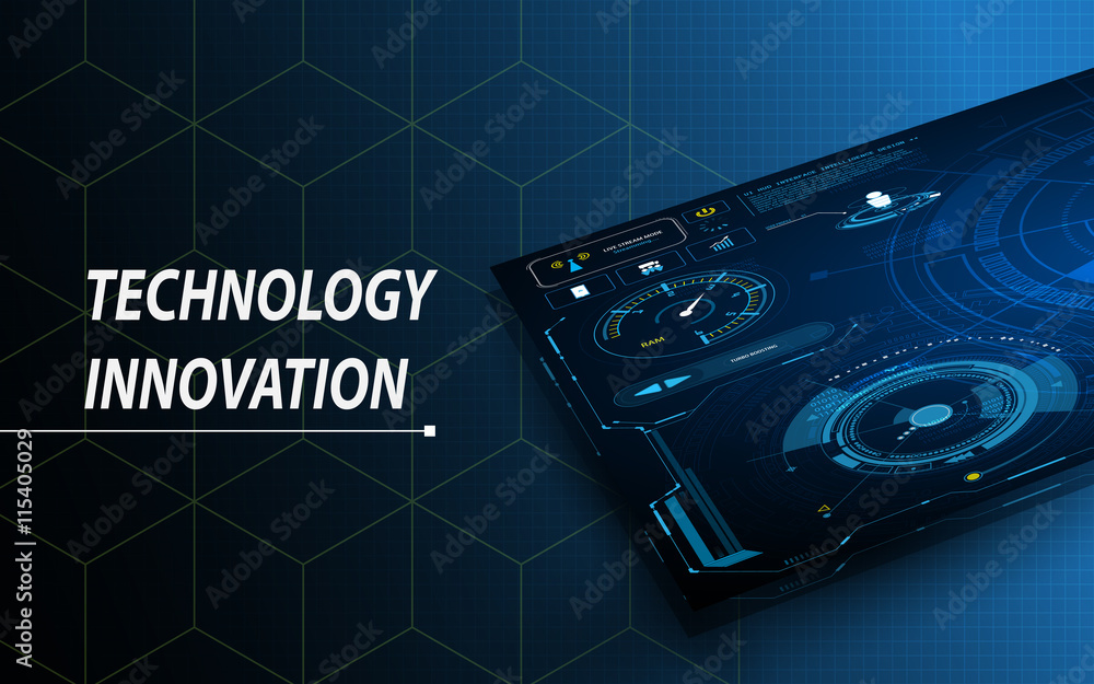 Poster technology innovation background digital computer sci fi design