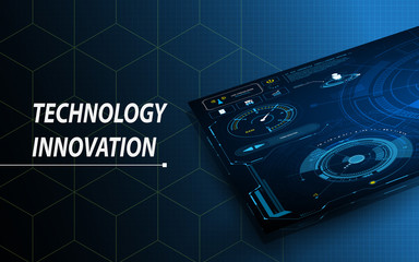 technology innovation background digital computer sci fi design