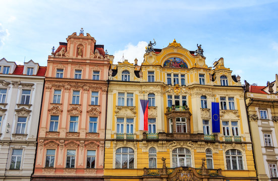 Traditional architecture in Old Town square, Prague, Czech Republic