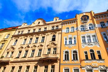 Fototapeta premium Traditional buildings in Jewish Quarter, Czech Republic, Prague