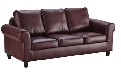 Leather sofa isolated on white background.
