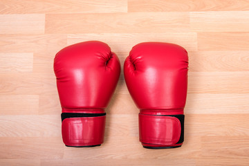 Two red boxing gloves