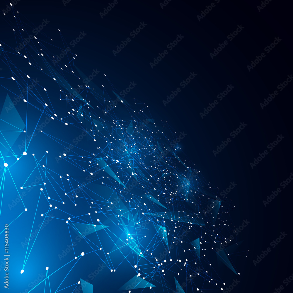 Poster polygonal geometric networking connection design concept background