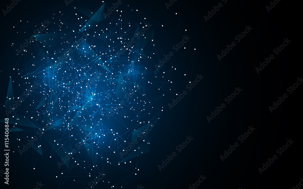 Poster abstract polygonal design networking connection futuristic technology concept background