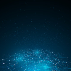 geometric polygonal sci fi technology concept dynamic perspective design background