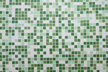 Green mosaic tiles background