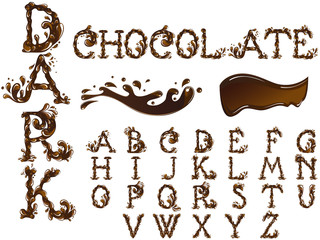 Dark chocolate splash letters font