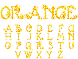 Orange juice splash font