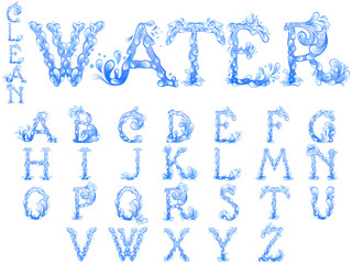 Water splash letters font
