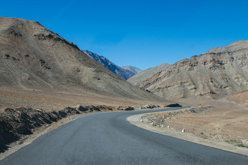 High altitude road in mountains