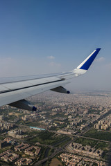 Fototapeta na wymiar View of clouds from a airplane window
