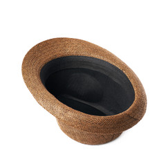 Brown fedora hat isolated