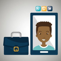 executive man and cellphone isolated icon design, vector illustration  graphic 