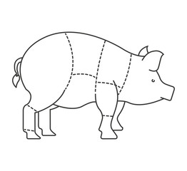 pork meat isolated icon design