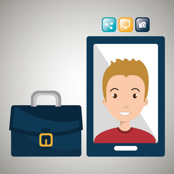 executive man and cellphone isolated icon design, vector illustration  graphic 