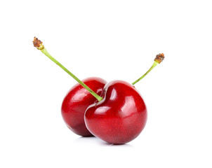 Red Cherry isolated on the white background