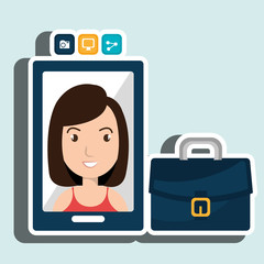 executive woman and cellphone isolated icon design, vector illustration  graphic 