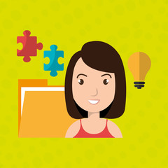 woman with files isolated icon design, vector illustration  graphic 