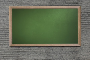Blank old school blackboard on a grunge wall and can input text